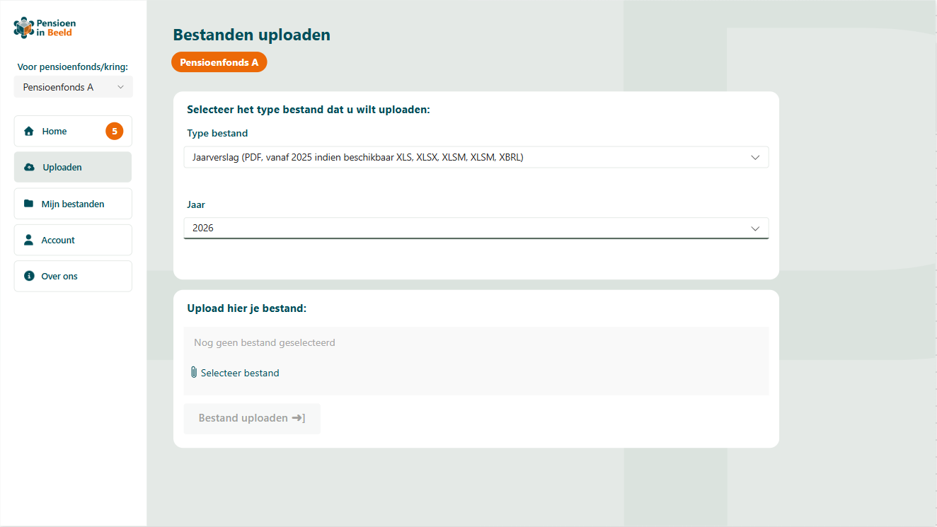 Pagina Uploaden in het Uploadportaal