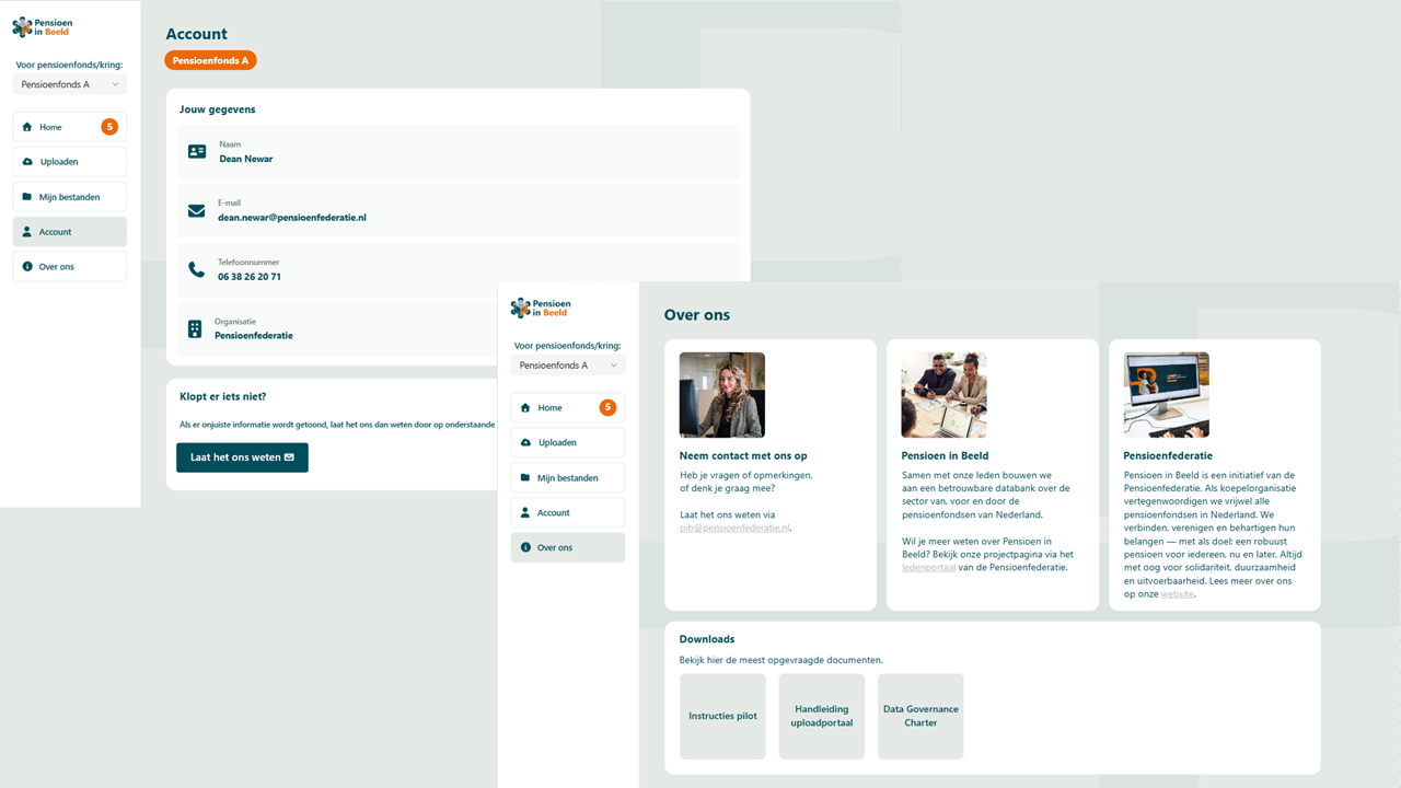 Pagina met verdere informatie in het Uploadportaal